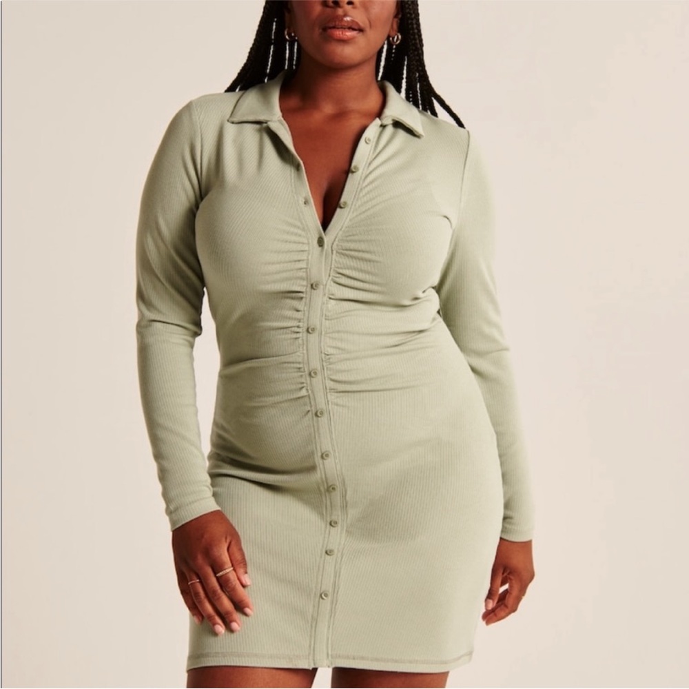 Abercrombie ruched knit shirt dress